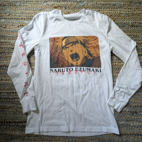 Vtg 2007 Naruto Uzumaki Anime L/S Tee S Shippuden Graphic Single Stitch White - Picture 2 of 7